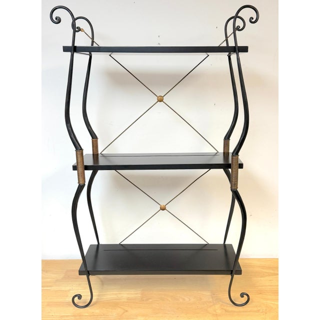 French Neoclassical–Style Blackened Iron Wall Shelf, Art Deco / Moderne Revival For Sale In West Palm - Image 6 of 13