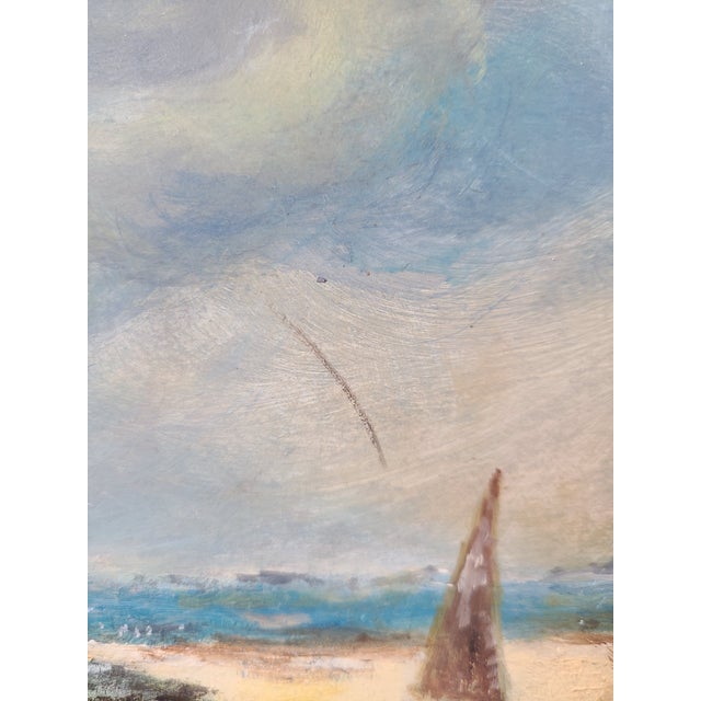 Vintage 1940s Impressionist Sailboat Oil Painting For Sale - Image 9 of 17