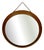 Mid-Century Round Teak & Rope Wall Mirror, Italy, 1960s For Sale