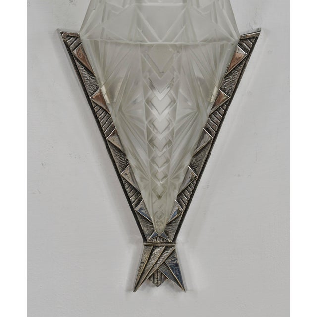 A Pair of French Art Deco Wall Sconces by Ejg & Monix 1930 France - 3 Pairs Available For Sale - Image 9 of 10