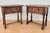 Brown Mid-Century Spanish Wood Bedside Tables with Paneled Drawers, 1960, Set of 2 For Sale - Image 8 of 11