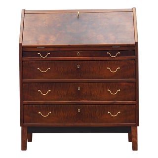 Vintage Danish Walnut Secretaire, 1960s For Sale