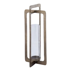 Brass Finish Tall Candle Holder