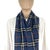 Burberry Late 20th Century Burberrys Navy Blue Plaid 100% Cashmere Scarf For Sale - Image 4 of 8