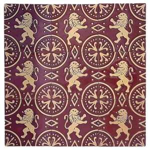 Antique Relief Tile Panel in the Style of J. Parentani, 1890s, Set of 9