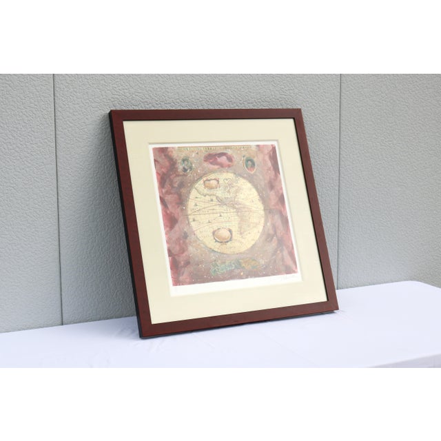 Wood Starlie Sokol Hohne Untitled Globe Mixed Media Monoprint Artwork One-of-a-Kind For Sale - Image 7 of 18