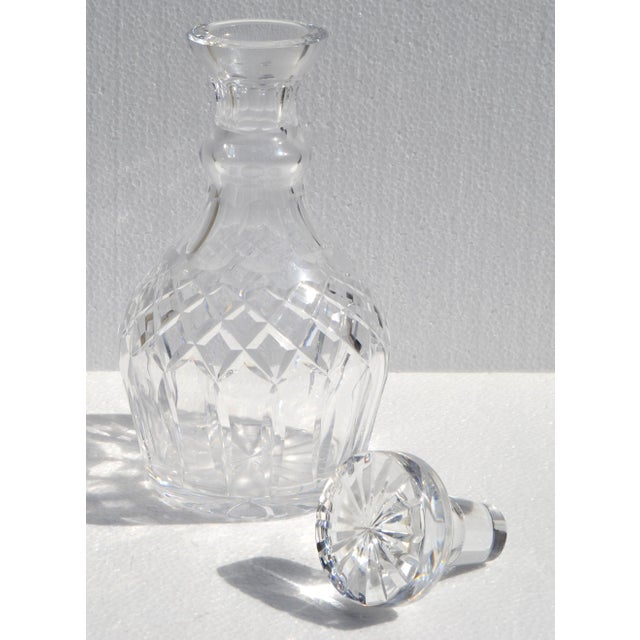 French Vintage Waterford Crystal Spirit Liquor Decanter Handmade Cut Glass Pattern Star Stopper For Sale - Image 3 of 16