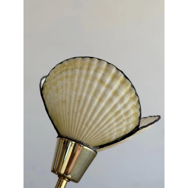 1990s Post Modern Shell & Brass Lamp For Sale - Image 9 of 12