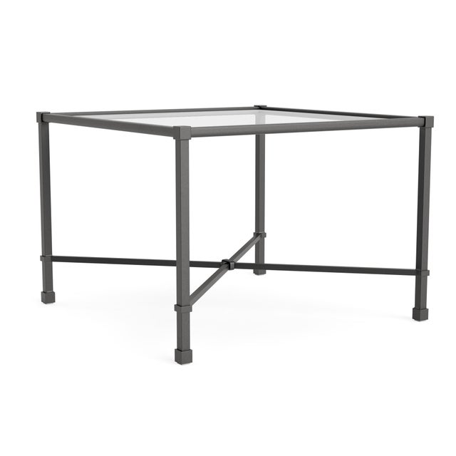 Not Yet Made - Made To Order Brown Jordan Venetian 26" Square Occasional Table - Glass Top, Textured Pewter frame For Sale - Image 5 of 11