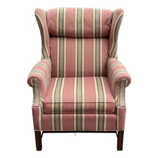Late 20th Century Pennsylvania House Wingback Chair With Ottoman For Sale