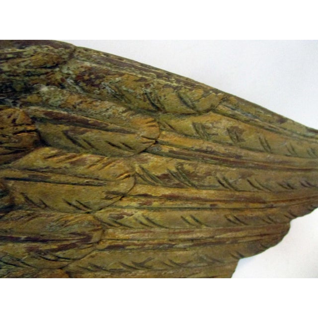 Camel Late 19th Century Hand-Carved & Painted Wooden Eagle With Shield Bellamy Style For Sale - Image 8 of 10