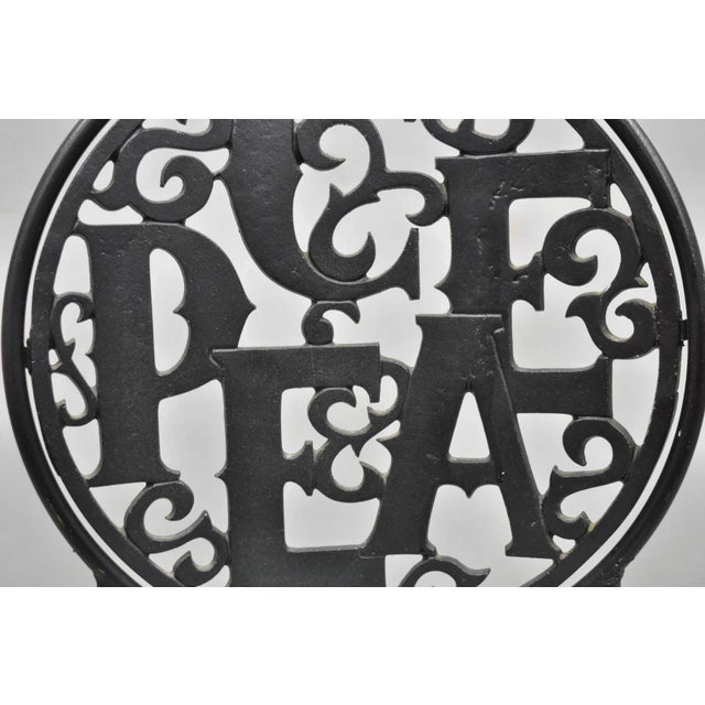 Mid 20th Century Arthur Umanoff Style for Shaver Howard "Peace & Love" Wrought Iron Bistro Side Chair For Sale - Image 9 of 11