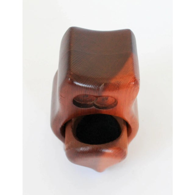Mid-Century Modern Vintage Hand Crafted Redwood Owl Trinket Box For Sale - Image 3 of 8