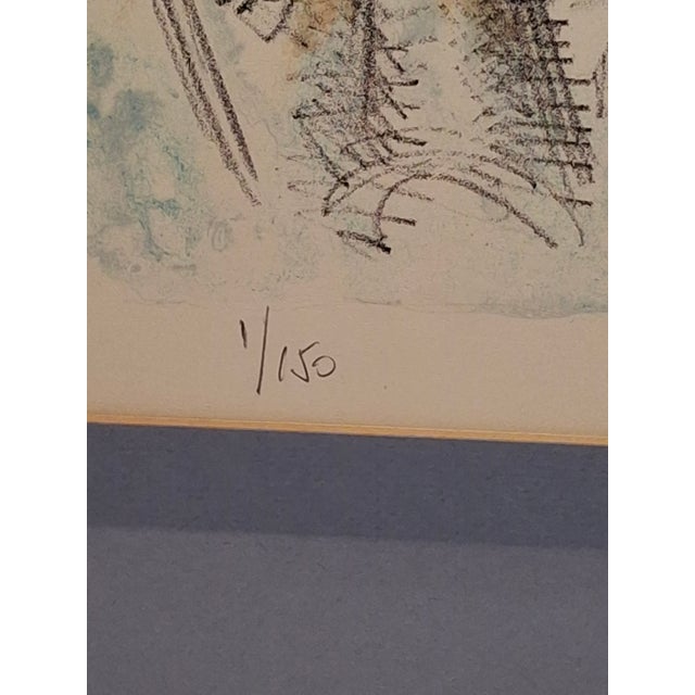 1970s Chaim Gross Limited Color Lithograph 'Prophet Ezra' Judaica Print Signed, Number For Sale In Boston - Image 6 of 18
