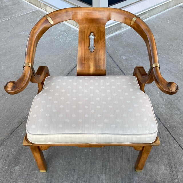Manner of James Mont Chinoiserie Horseshoe Chair by Century Chairish