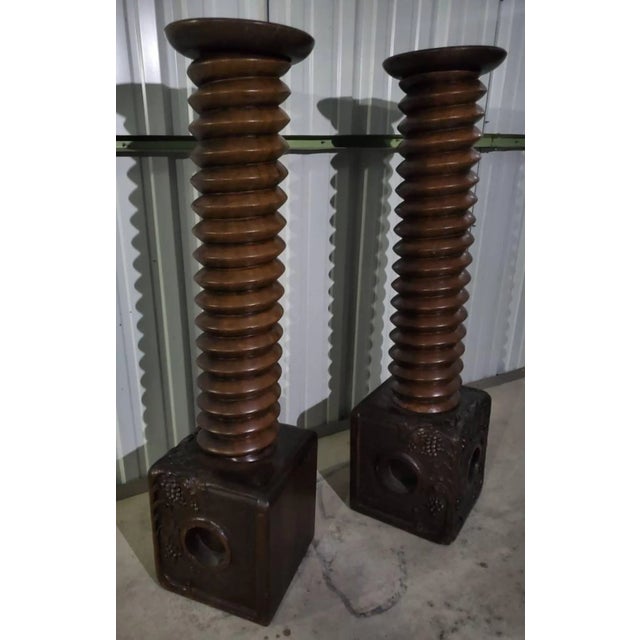 19th Century Monumental Antique French Vineyard Salvaged Winepress Pedestals - a Pair For Sale - Image 5 of 11