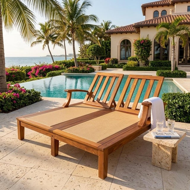 Wood Vintage Gloster Teak Double Chaise Lounge For Sale - Image 7 of 9