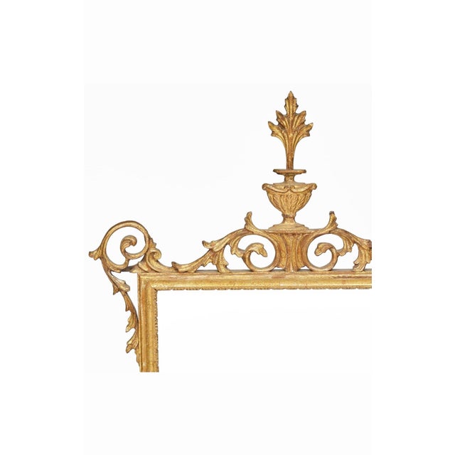 Late 19th Century 19th Century Continental Giltwood Mirror With Urn and Flame Crest For Sale - Image 5 of 6