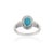 Statement 1.47 Carat Turquoise & Diamond Halo Cocktail Ring Size 4 in 14k White Gold For Sale - Image 9 of 16