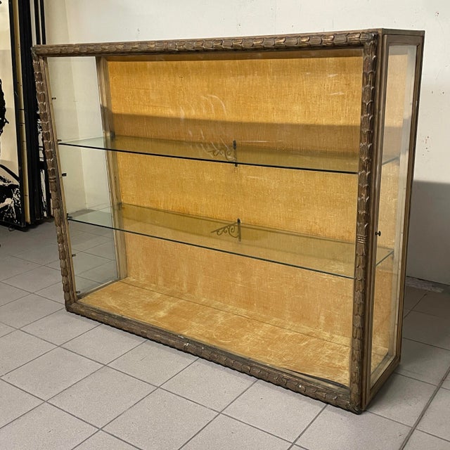 Vintage Display Cabinet with Carved and Gilded Wooden Frame, 1940s For Sale - Image 18 of 18