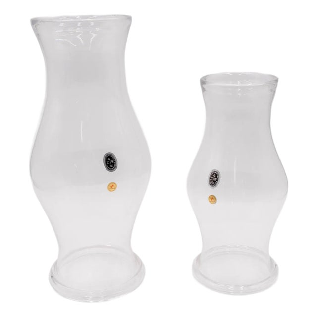 Pair Colonial Williamsburg Glass Hurricane Globe Shade For Sale