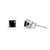 Contemporary 14K White Gold 3/4 Cttw Princess-Cut Treated Black Diamond Classic 4-Prong Stud Earrings with Push Backs (Fancy Color-Enhanced, I2-I3 Clarity) For Sale - Image 3 of 5