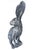 Vintage Weathered Cast Iron Sitting Hare For Sale - Image 4 of 11
