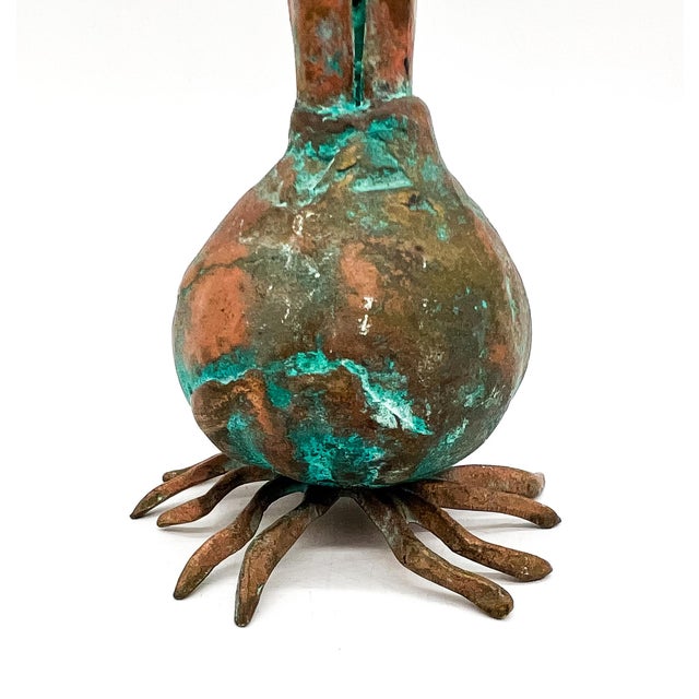 Artisan House 1985 Carnevale Verdigris Brass Sprouting Onion Bud Vase Sculpture – Organic Modern / Folk Art For Sale - Image 4 of 10