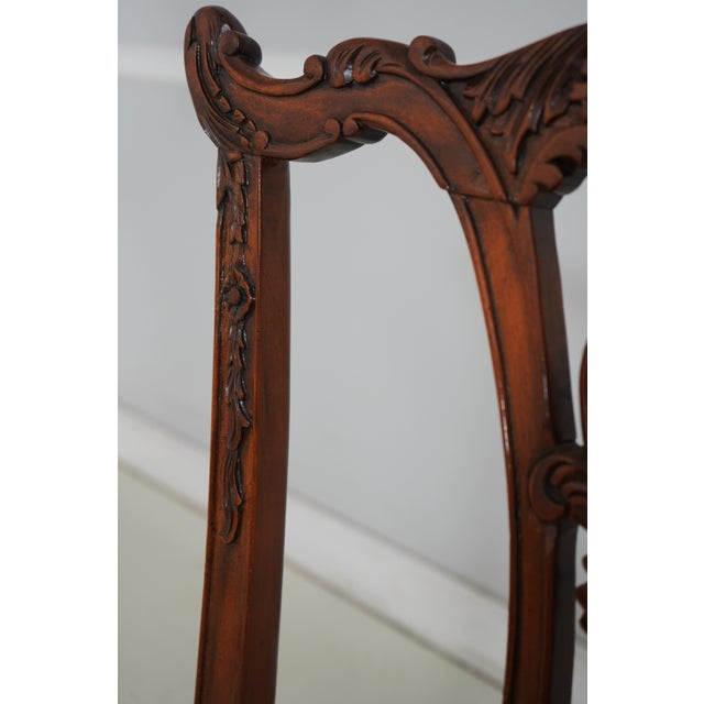 Wood Carved Mahogany Chippendale Style Chair W. Claw Feet For Sale - Image 7 of 18