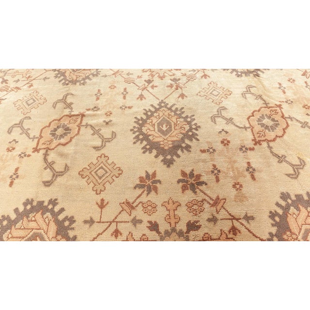 Antique Turkish Oushak Rug For Sale In New York - Image 6 of 7