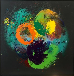 Charles Clough, Charles Clough Picture Generation Abstract Expressionist Oil Enamel Painting, 1989
