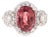 4.97 Carat Pink Tourmaline Diamond 14 Karat White Gold Ring, Size 7 For Sale