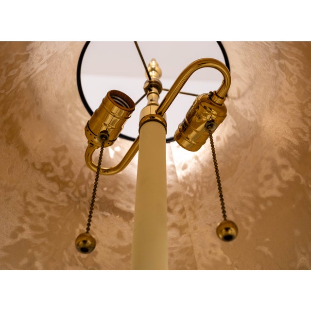 1980s Pair of Virginia Metalcrafters Colonial Williamsburg Brass Candlestick Lamps For Sale - Image 11 of 14