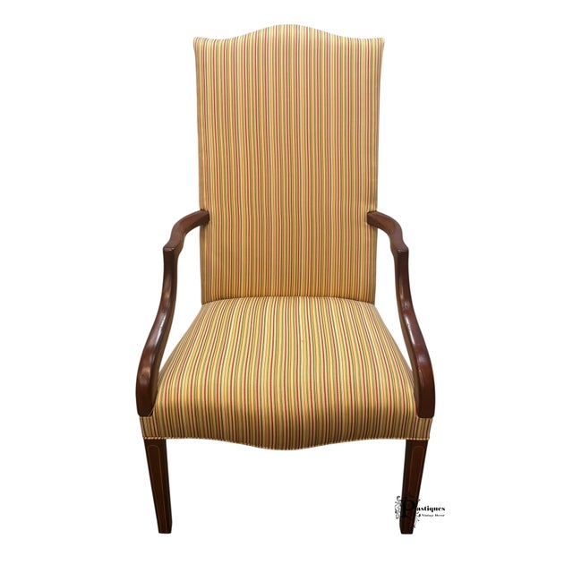 American Vintage Southwood Chippendale Style Upholstered Mahogany Frame Bergere Chairs - Pair For Sale - Image 3 of 12