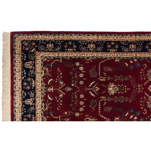 Textile Fine Indian Mohajeran Sarouk Design Rug - 9'7" X 13'10" For Sale - Image 7 of 13