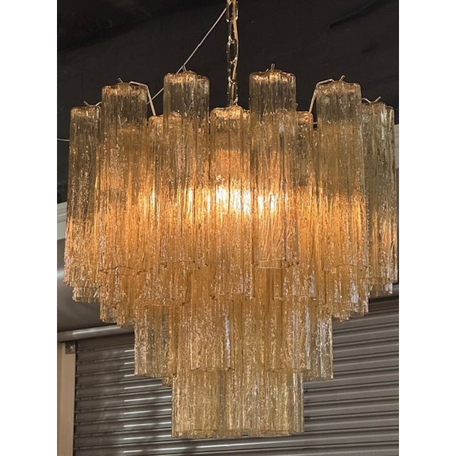 Modern Gold Murano Glass "Tronchi" Chandelier For Sale - Image 4 of 5