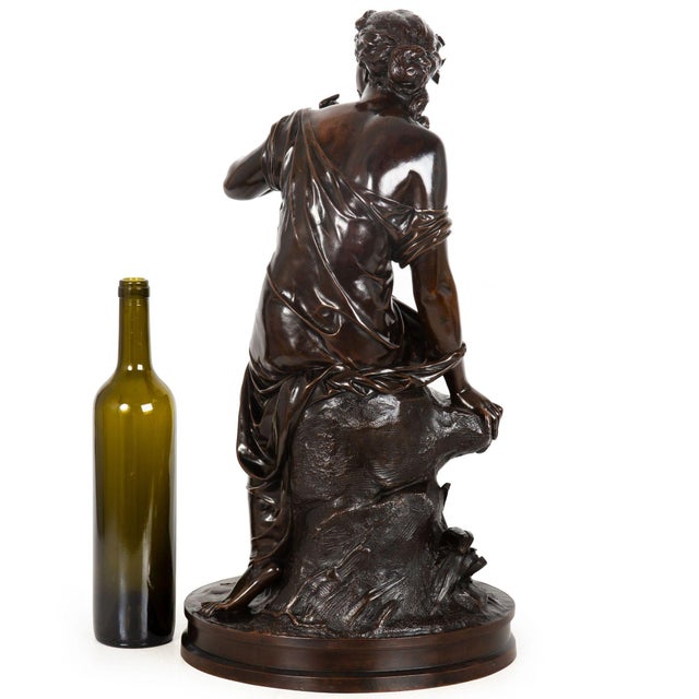 19th Century French Bronze Sculpture “La Fil De La Vierge” by Pierre-Emile Hebert Ca. 1880 For Sale - Image 5 of 18