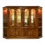 Thomasville Georgian Carved Cherry Wood Lighted Breakfront Bookcase or Display Cabinet For Sale