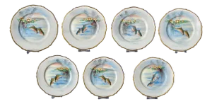 Plates by Gerard Dufraisseix & Abbot, 1890s, Set of 7