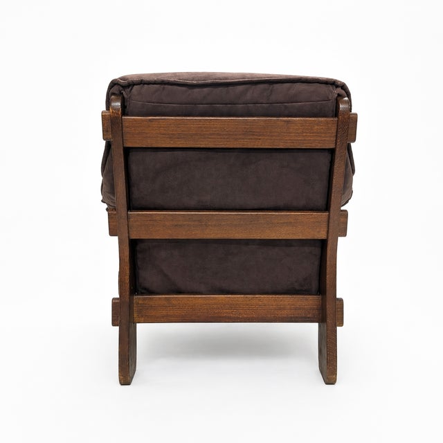 Brutalist Oak Armchair, 1970s For Sale - Image 4 of 10