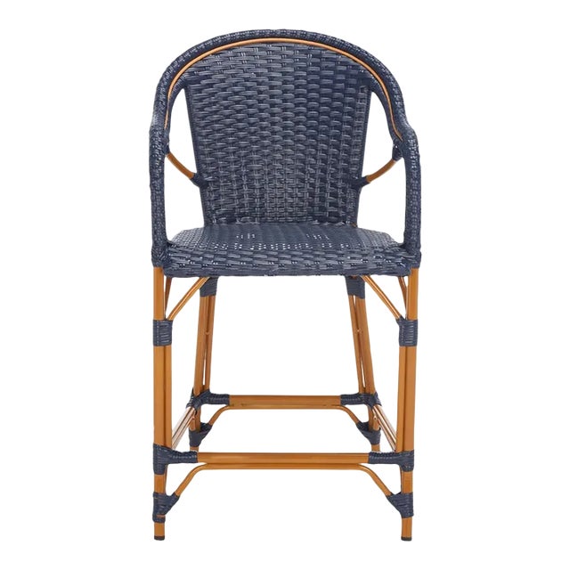 California Counter Stool with Arms - Navy For Sale