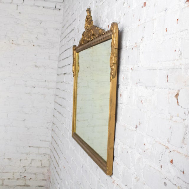 Early to Mid-20th Century Baroque or Rococo Style Wall Mirror With Carved Gilded Ornate Details For Sale - Image 6 of 18