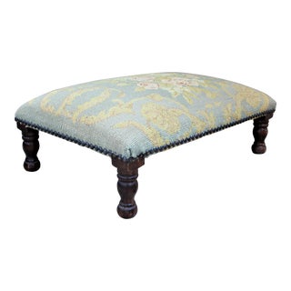 European Needlepoint Footstool For Sale