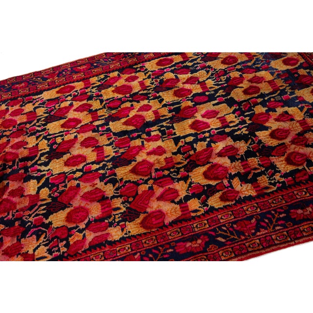 1960s 1960s Persian Bidjar Handmade Wool Rug With Multicolor Floral Motif For Sale - Image 5 of 7
