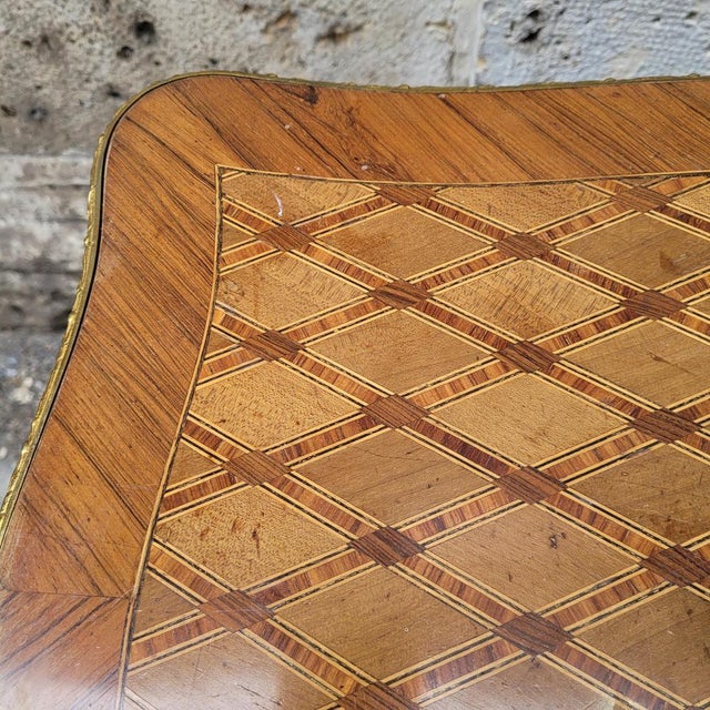 Napoleon III French Dressing Table in Wood Marquetry and Gilt Bronze, 1890s For Sale - Image 10 of 18