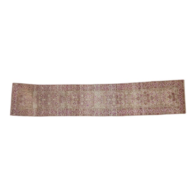 Vintage Distressed Yezd Rug Runner - 2'1" X 11'1" For Sale