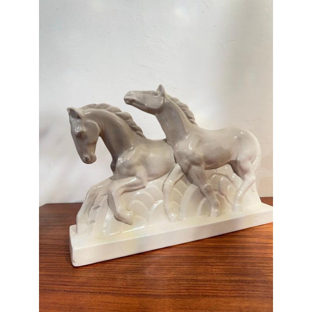 Art Deco Sculpture of Two Running Horses by Diaz, France, 1920 For Sale - Image 4 of 12