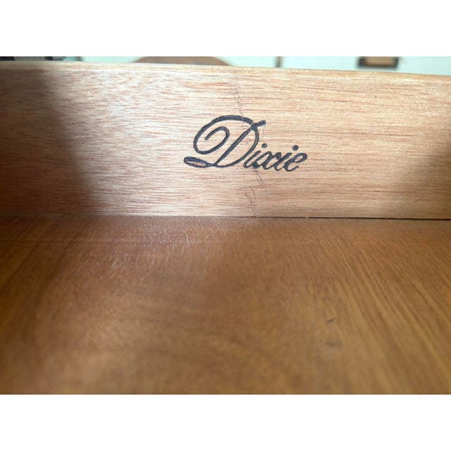 Brown Matched Dixie Campaigner Desk & Chair Set, C. July 1978 — 767 Collection, Original Brass Hardware For Sale - Image 8 of 12