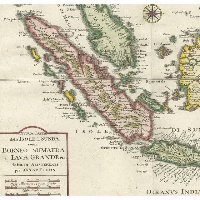 Antique Map of the Sunda Islands by Tirion, 1760 For Sale - Image 3 of 6