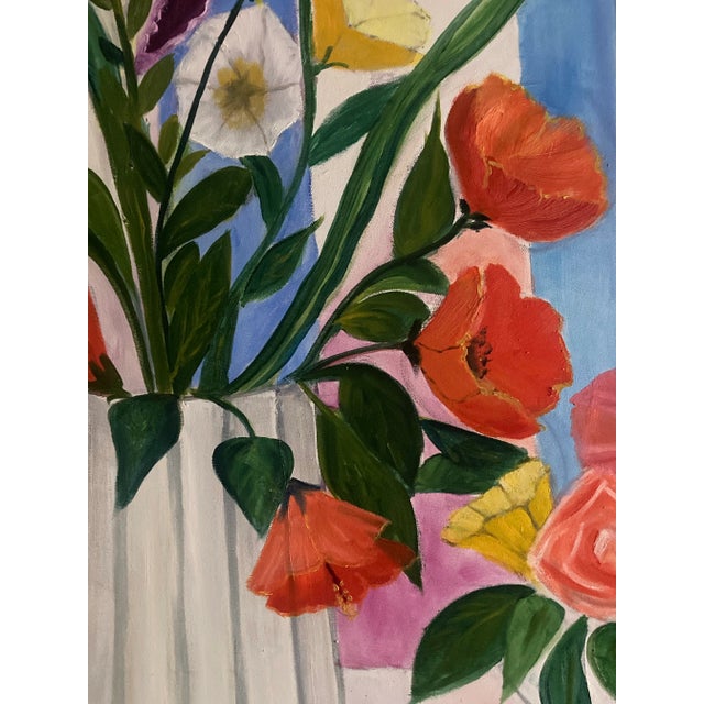 A lovely impression style colorful painting by Frank Downs. High quality canvas and it is in excellent condition.